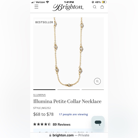 ❤️BRIGHTON ILLUMIA PETITE NECKLACE GOLD NWT - Picture 6 of 7